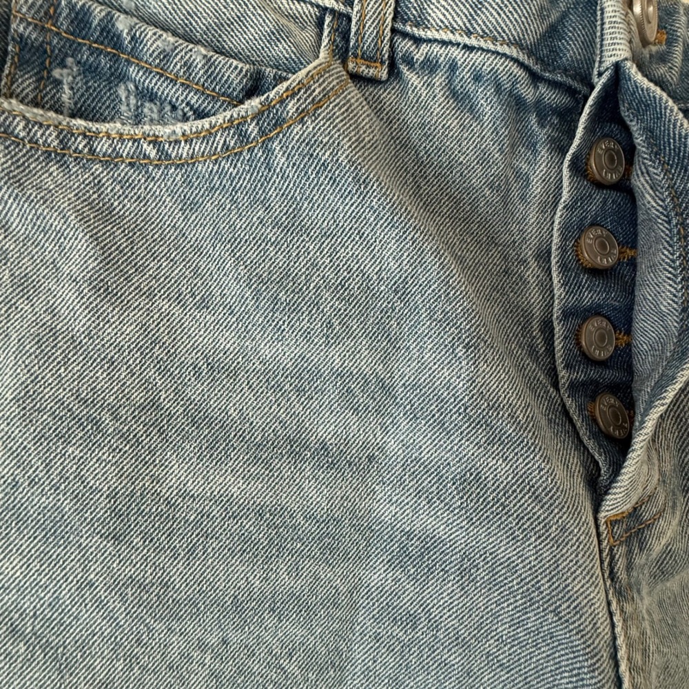 EVERY High Waisted Denim Shorts Button Fly Raw Frayed Hem Festival Indie 28 - Picture 8 of 11